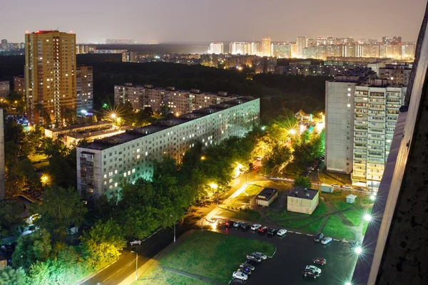 City Balashikha during the thunderstorm at night. Balashikha, Moscow region, Russia. Stock Image