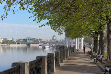 Sabahın erken saatlerinde Pushkinskay setin. Moscow, Rusya Federasyonu.