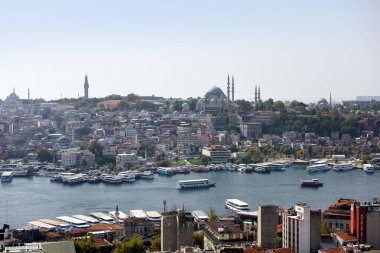 Galata Kulesi 'nden görüldüğü gibi İstanbul' un silüeti. İstanbul, Türkiye.
