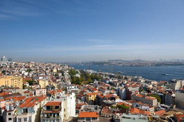 Galata Kulesi 'nden görüldüğü gibi İstanbul' un silüeti. İstanbul, Türkiye.