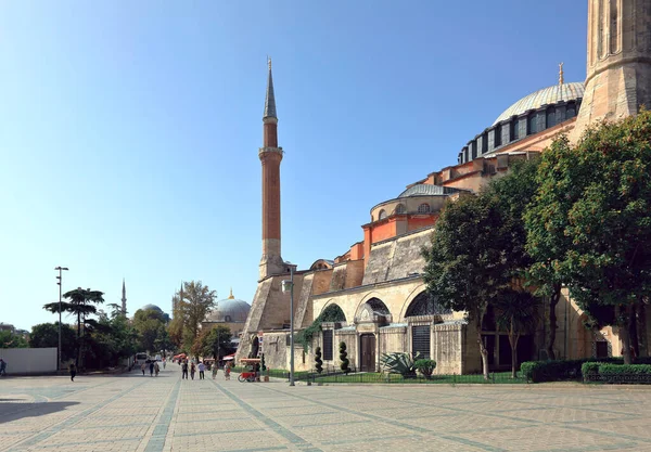 Vista de Hagia Sophia a queda durante a pandemia. Istambul, Turquia. — Fotografia de Stock