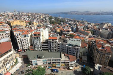 Galata Kulesi 'nden görüldüğü gibi İstanbul' un silüeti. İstanbul, Türkiye.