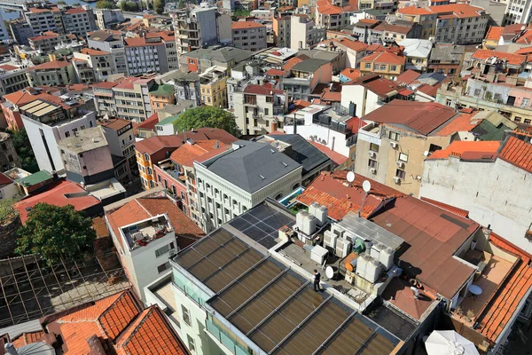 伊斯坦布尔的天际线从Galata塔俯瞰Beyoglu区 土耳其伊斯坦布尔市 — 图库照片