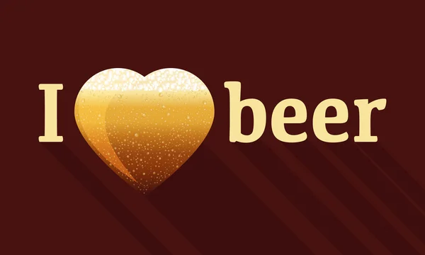 Naklejki z napisem "I love beer" — Wektor stockowy