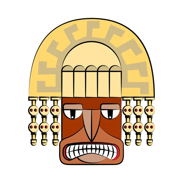 Props: mask of the ancient Aztec headdress — Stock Vector