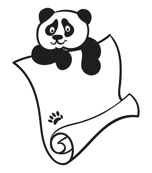 Onun paws içinde bir sayfa ile Panda