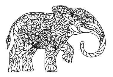 Stilize fil. Antistress boyama