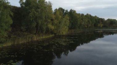 Güneşli yaz günlerinde orman nehrinde rafting yapmak. Medeniyetten uzak eşsiz doğal yerler. Orman nehrinde tatil.
