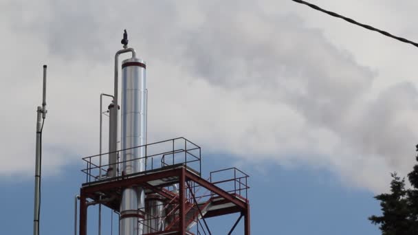 Smokestack of industrial building — Stock Video