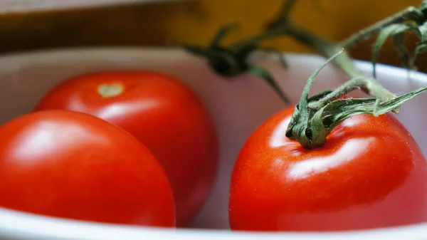 Kabın içinde üç kırmızı domates