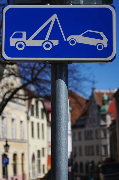 Bölge sokak işareti binaları önünde çekme.