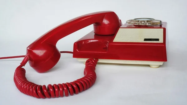 Téléphone rouge à l'ancienne . — Photo