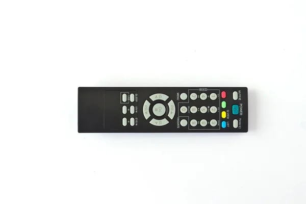 Um controlador de TV remoto sobre um fundo branco — Fotografia de Stock