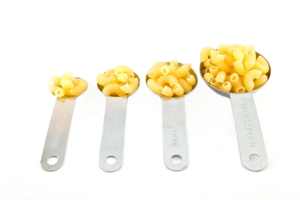 Cuillère mesure Macaroni, fond — Photo