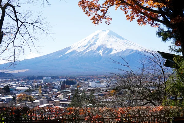 mt. fuji Japonya sonbahar renkleri ile.