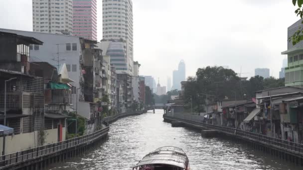 Kanal Kapal Penumpang Bangkok Venice Asia — Stok Video