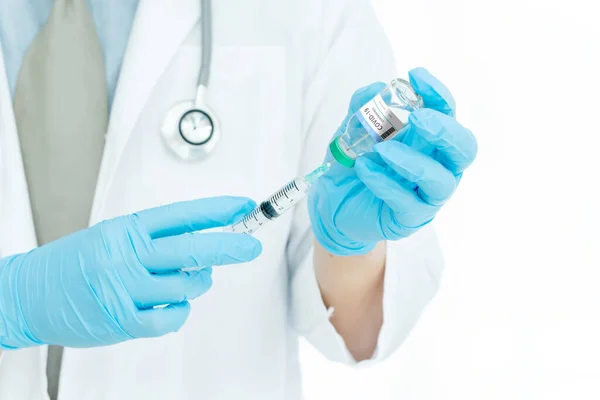 Vaksin Coronavirus Covid Dokter Yang Menahan Vaksin Virus Corona Dan Stok Foto