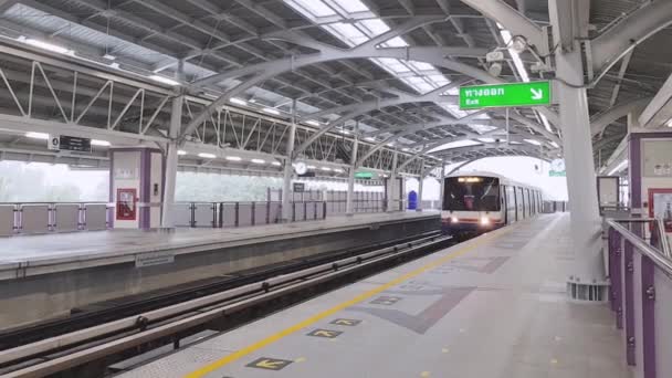 Bangkok Thailand Februari 2021 Bts Bangkok Mass Transit System Sky — Stockvideo