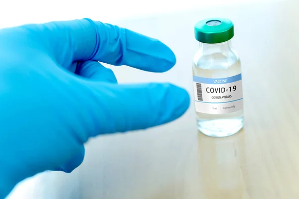 Development Creation Coronavirus Vaccine Covid Coronavirus Vaccine Concept Hand Doctor — Stock Photo, Image