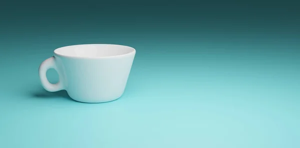 Rendering Una Tazza Caffè Bianco Sfondo Verde — Foto Stock