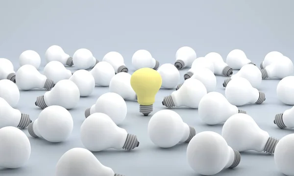 Low Poly Group Team Light Bulbs Idea Solution Different Thinking — Stock Photo, Image