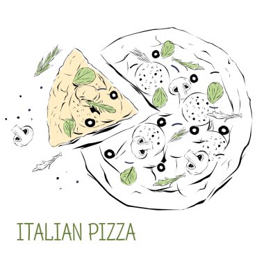 İtalyan pizza taslağını