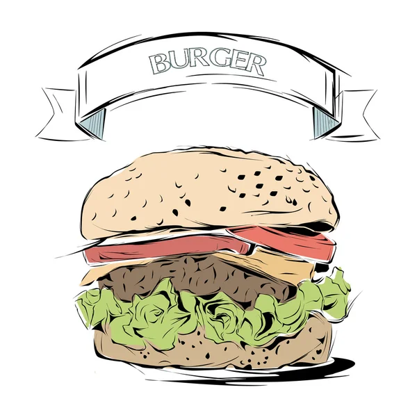 Renkli burger kroki