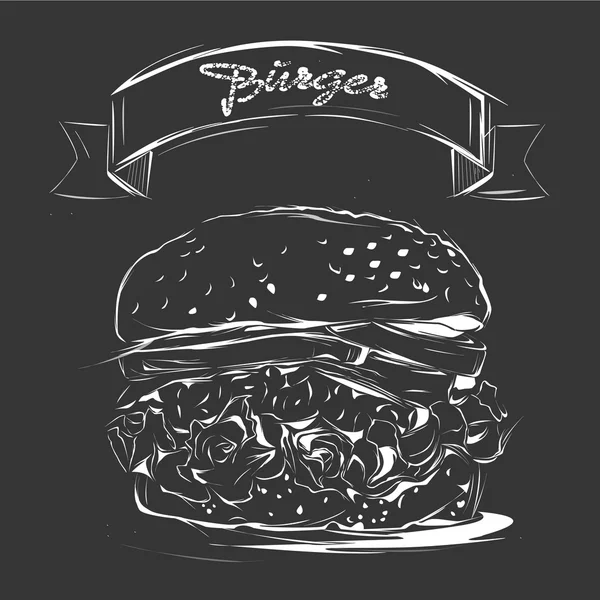 Kara tahta burger kroki