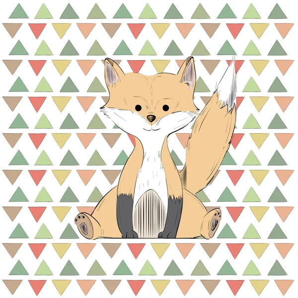 Vector post card with fox — Stock Vector