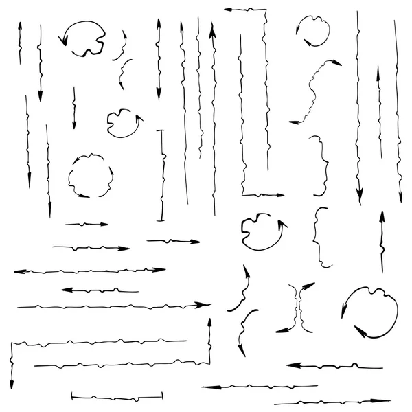 Conjunto de arwovs desenhados à mão — Vetor de Stock