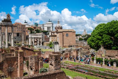 Rome, Roma Forumu. Vesta evi görünümünden.