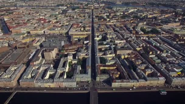 Luchtfoto van het centrum van St. Petersburg — Stockvideo