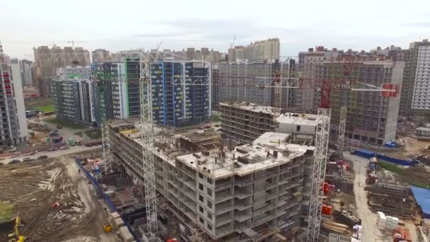 Vue aérienne du chantier de construction — Video