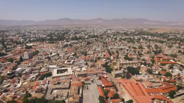 Aerial view of northern part of Nicosia — Stock Video