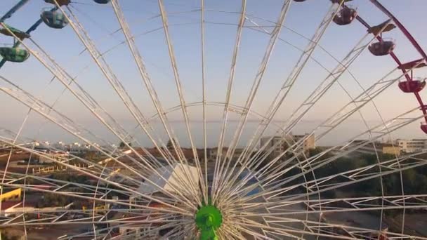 Aerial view of Ferris wheel — Stock Video