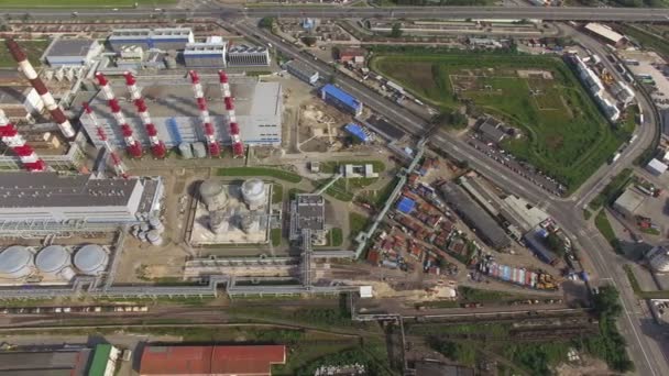 Aerial view of huge industrial area — Stock Video