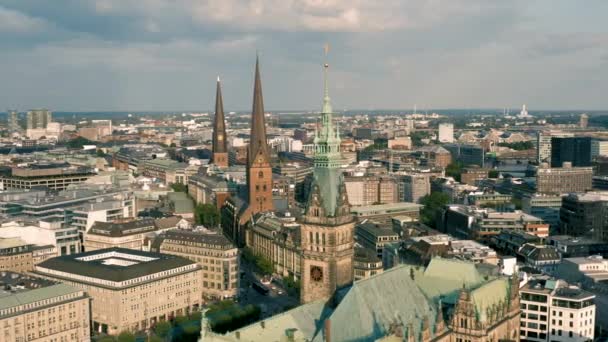 Flygfoto över Hamburg — Stockvideo