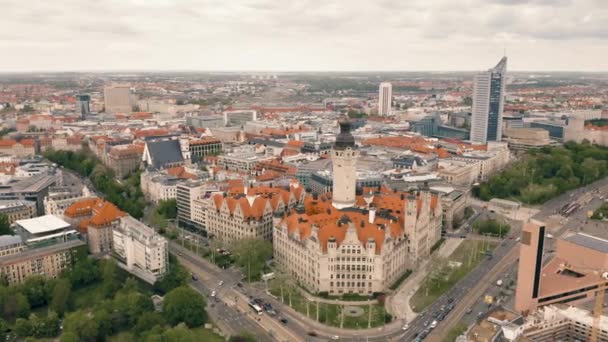 Vista aérea de Leipzig — Vídeos de Stock