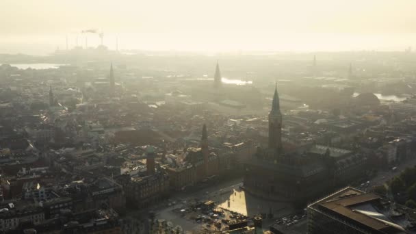 Koppenhága légi kilátása reggel — Stock videók