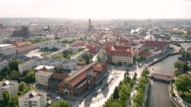 Wroclaw şehrinin manzarası