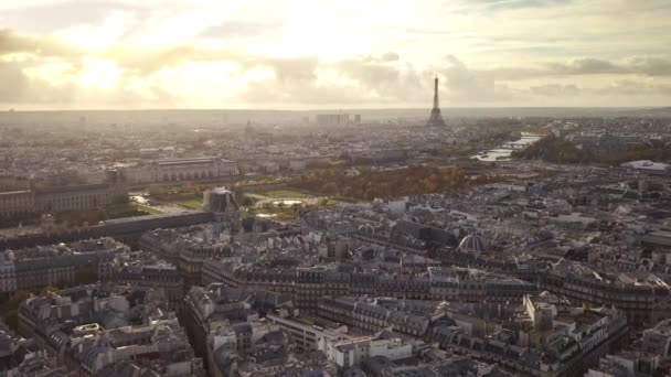 Aerial view of Paris — Stock Video