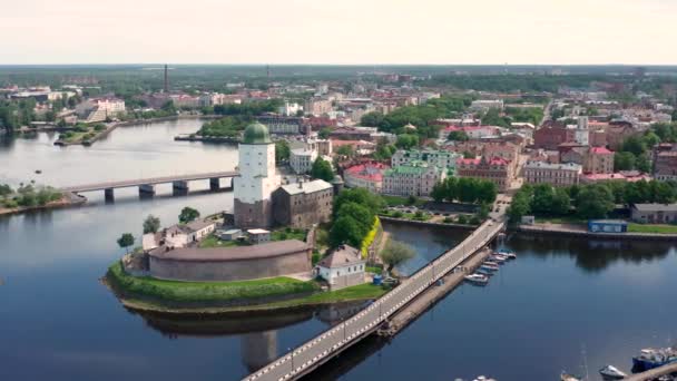 Luftaufnahme von Wyborg — Stockvideo