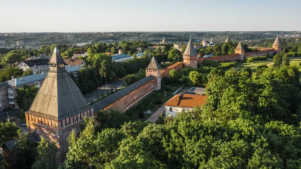 Vista aérea del muro de la fortaleza de Smolensk —  Fotos de Stock