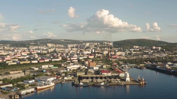 Veduta aerea di Murmansk in estate — Video Stock