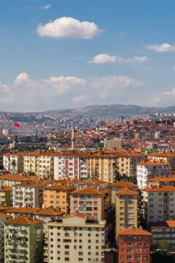 Ankara 'nın havadan kentsel manzarası. Dikey fotoğraf