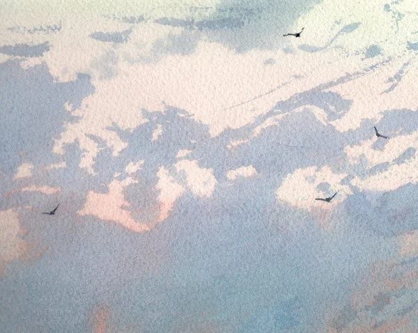 Aquarelle coucher de soleil ciel — Photo