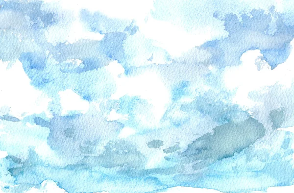 Akwarela, słoneczne niebo — Zdjęcie stockowe