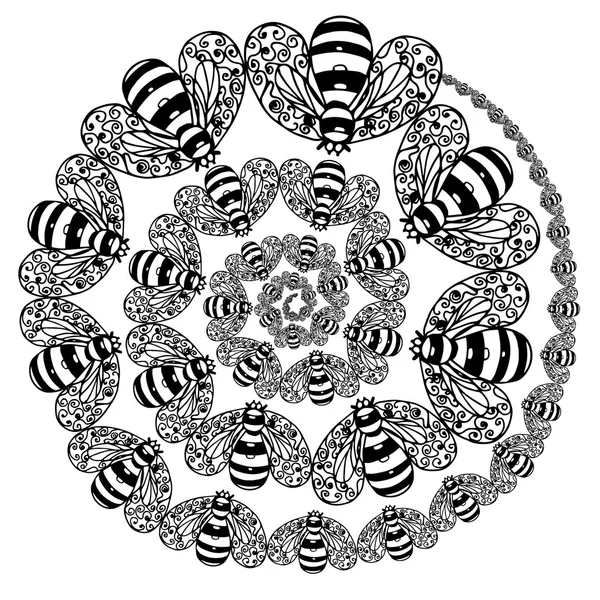 Vector de abeja espiral — Vector de stock