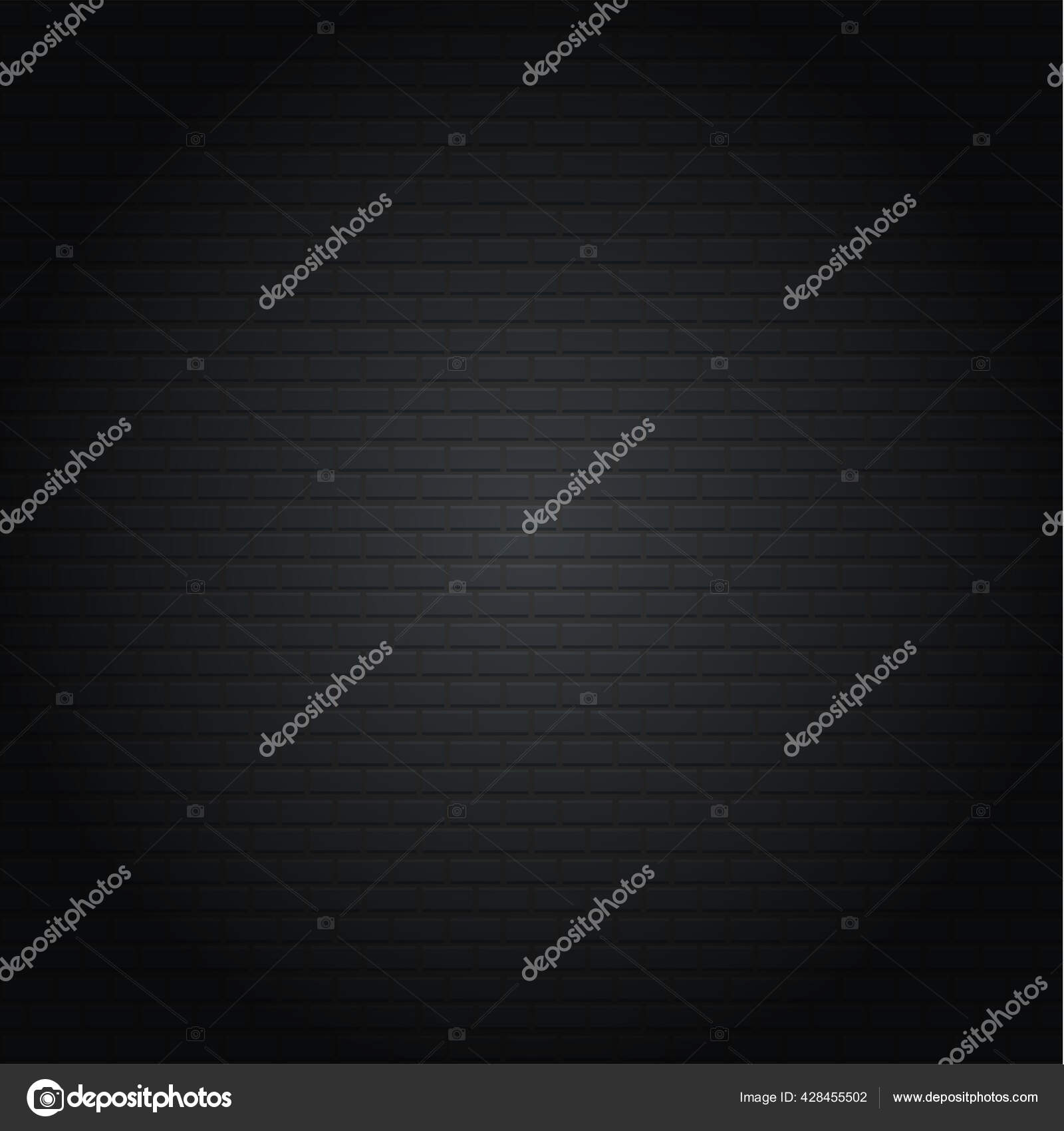 Black Brick Stonewall Square Oriented Vector Illustration Stock Vector