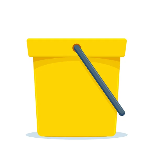 Yellow Water Bucket Isolated Vector Illustration — Stock Vector